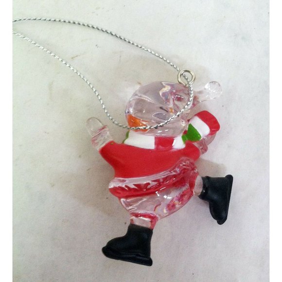 Personalized "TONY" Skating Snowman Ornament Red Black Clear White - Picture 2 of 3